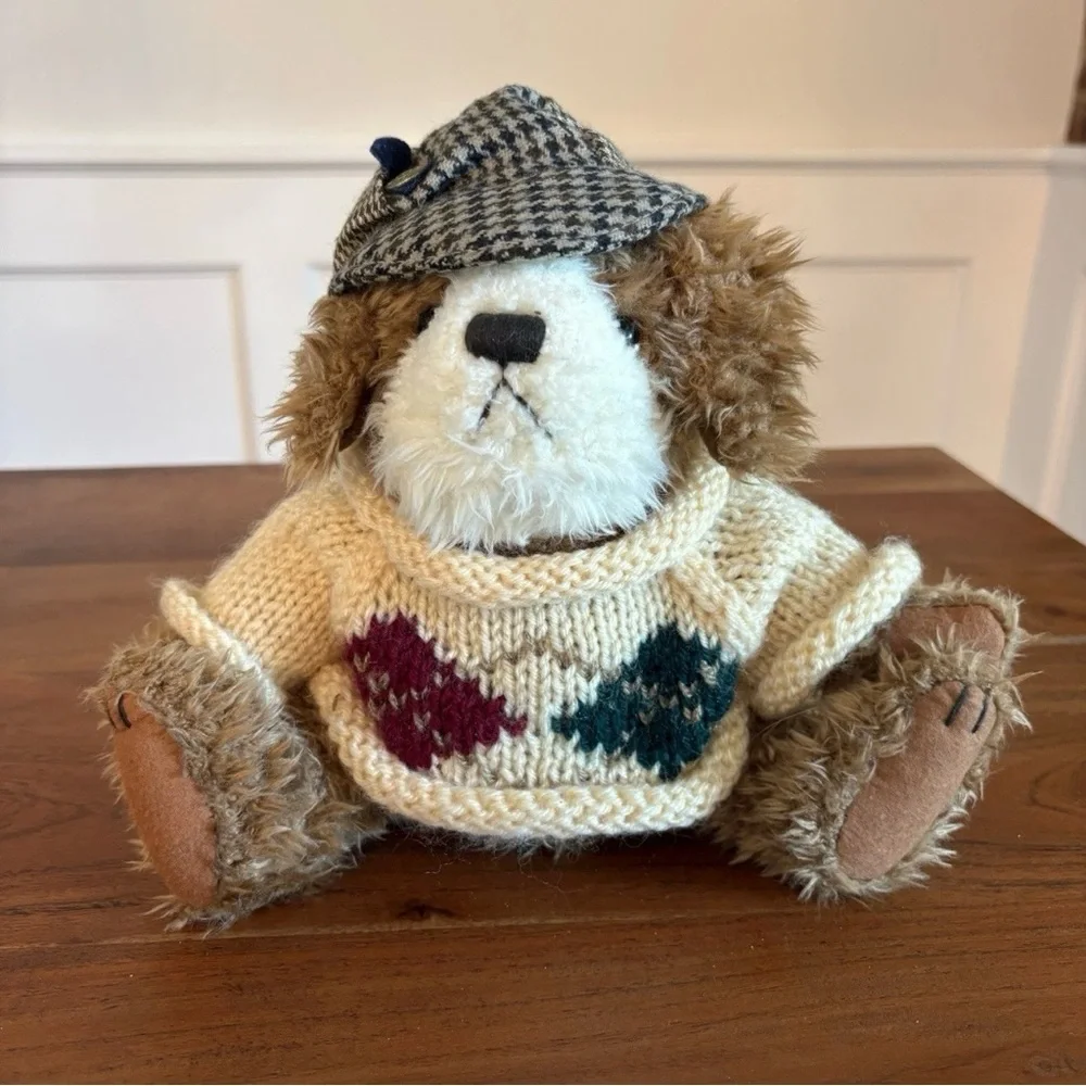 Brass Button Pickford Bears AUGIE Dog Gold Argyle Sweater Bear of Friendship